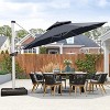 PURPLE LEAF 10/11/12/13ft Outdoor Patio Cantilever Umbrella with Base Offset Umbrella 360 Degree Rotation Round Umbrella for Deck Pool Garden - 3 of 4
