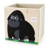 3 Sprouts Children's Foldable Fabric Storage Cube Box Soft Toy Chest Bin for Babies, Toddlers, and Kids with Rhino, Tiger, & Gorilla Designs - image 2 of 4