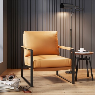 Modern Chair With Scratch-Resistant Upholstery, Yellow