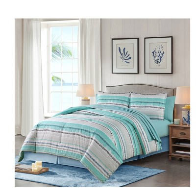 Twin/Twin XL Coastline Cool Reversible Comforter & Sham Set Assorted Blues - Ocean Pacific