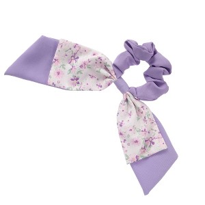 Unique Bargains Women's Classic Grace Bow Hair Ties 2.76" Diameter Purple 1 Pc - 1 of 4