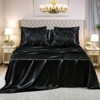 Satin Comforter Set Bed in a Bag – Pinch Pleat Luxury Bedding with Sheets, Pillowcases & Decorative Covers, Soft Silky Quilt - 3 of 4