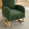 25.4" Boucle High-Back Rocking Chair with Footrest and Side Pocket - 3 of 4