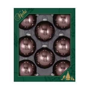 Christmas By Krebs - 67mm / 2.625" Designer Glass Baubles [8 Pieces] - Shiny Excalibur Grey - 1 of 4