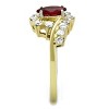 Slickblue Women's Two-Tone Gold Stainless Steel Ring with Siam Center Stone and Clear Accents, Size 5-10 - 4 of 4