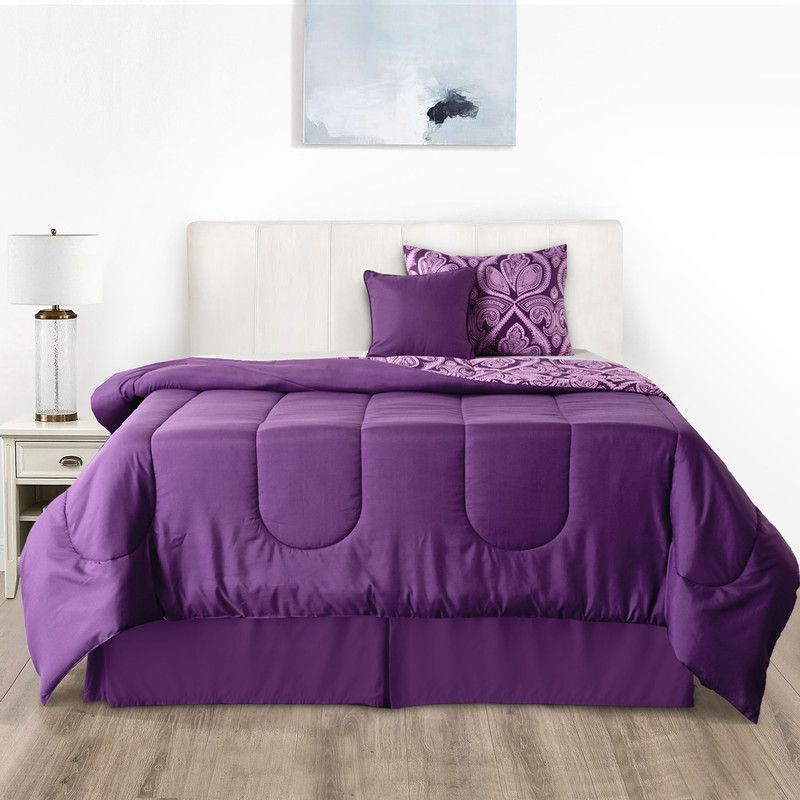 Lux Decor Collection 5 Piece Comforter Set Reversible - Microfiber Down Alternative Bedding Comforter Set, 1 of 7