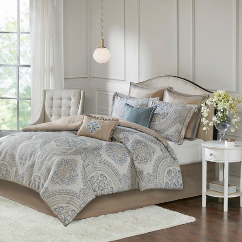 8pc Ablina Chenille Jacquard Comforter Set Seafoam Target