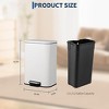 Commercial Stainless Steel Trash Can with Soft-Close Lid & Foot Pedal, Fingerprint-Proof Kitchen Waste Bin for Home, Office, Restaurant - 2 of 4