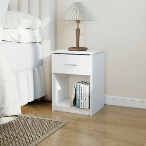 HOMLUX Modern End Table Nightstand Storage Drawer Display Shelf Beside Bedroom - 1 of 4