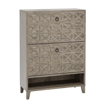 Tribesigns Freestanding Shoe Cabinet with 2 Flip Drawers and Adjustable Shelves
