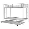 NicBex Twin over Twin Bunk Bed with Safety Guardrail,Twin Loft Bed with Ladder and Trundle,Modern Bunk Beds,Noise Reduced Bunk Beds for Bedroom - 2 of 4