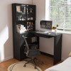 MOEPISY Corner L-Shaped Office Desk with USB Charging Ports, Keyboard Tray Black - 3 of 4