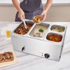 VEVOR 4-Pan Commercial Food Warmer, 16.4QT Electric Steam Table, 1200W Professional Countertop Stainless Steel Buffet Bain Marie - 2 of 4