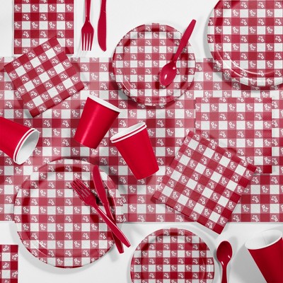  Red Gingham Picnic Supplies Kit 