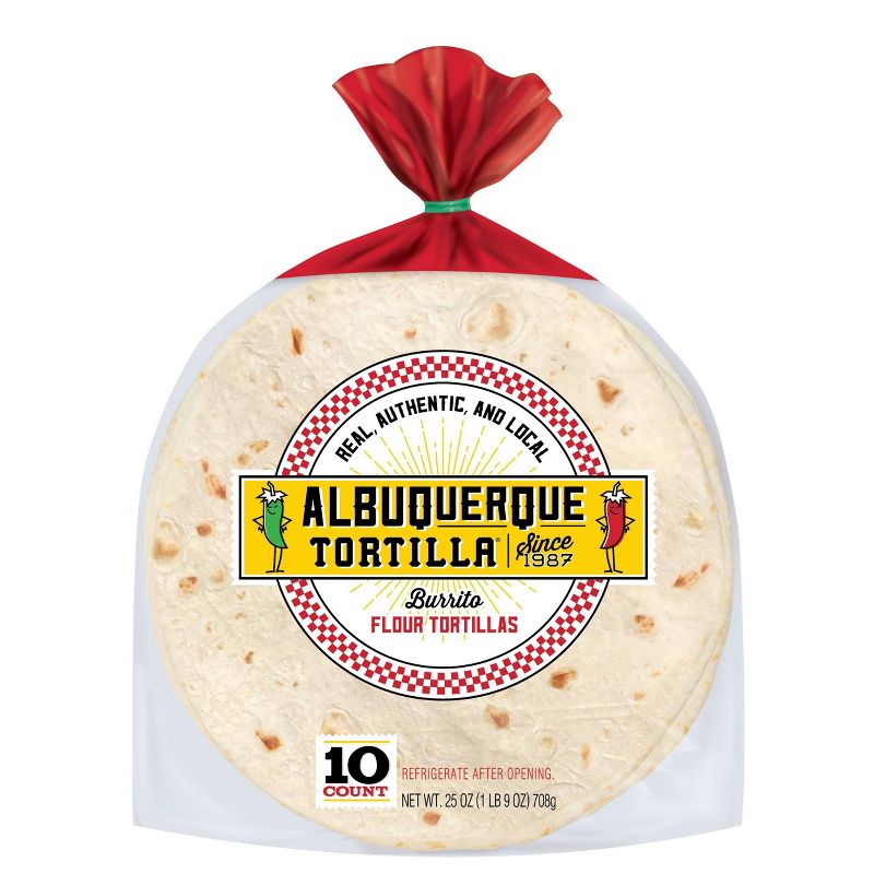 Albuquerque Burrito Style Flour Tortillas - 25oz/10ct, 1 of 4