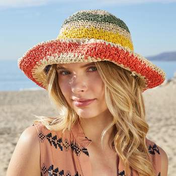 Women's Multi-Colored Straw Bucket Hat - Cupshe