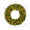 Best Choice Products Artificial Pre-Lit Fir Christmas Wreath Decoration w/ LED Lights - 2 of 4