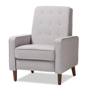 Mathias Mid - Century Modern Fabric Upholstered Lounge Chair - Baxton Studio