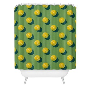 Deny Designs Daniel Coulmann Balls Tennis Grass Court Pattern Shower Curtain - 1 of 3