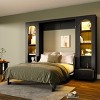 Queen Size Murphy Bed with LED Shelving and Side Cabinets, Foldable Wood Wall Bed with Storage Drawers for Bedroom-Baofuwish - 2 of 4