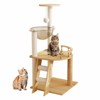 Aortzio 41.3"H Wooden Cat Tree Tower,Cat Condo with Scratching Posts&Acrylic Hammock - 2 of 4