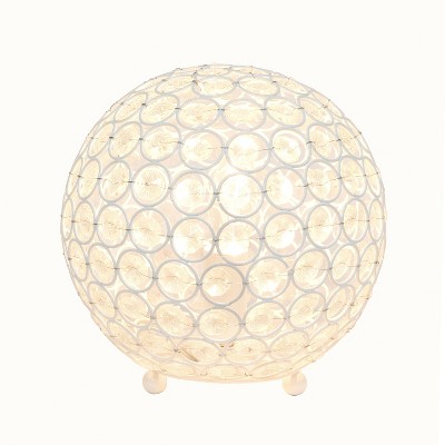 White Crystal Sequin Table Lamp for Kids Nursery