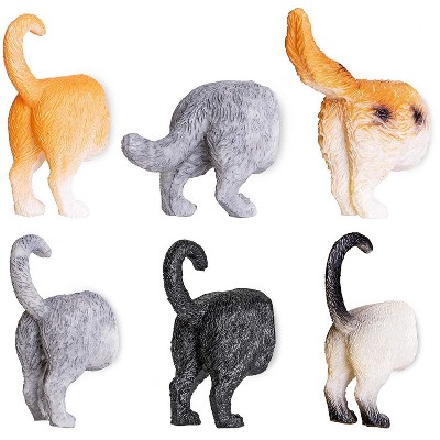 Juvale 6-Pack Cat Butt Magnets, Cute Funny Animal Refrigerator Fridge Magnet (1.25 x 2 x 0.8 in)