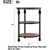 Homhougo Round End Table, Small Side Table with 3 Shelves for Living Room, Bedroom, Night Stand Accent Coffee Table with Steel Frame, Brown - 2 of 4
