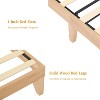Bohemian Platform Bed Frame with Rattan Storage Headboard, Adjustable Lights, Solid Wood Support, No Box Spring Needed, Noise-Free - 3 of 4