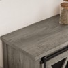 Coffee Bar Cabinet, Table Buffet Storage Cabinet with Wine Glass Rack, Farmhouse Entryway Table with Sliding Barn Doors - 4 of 4