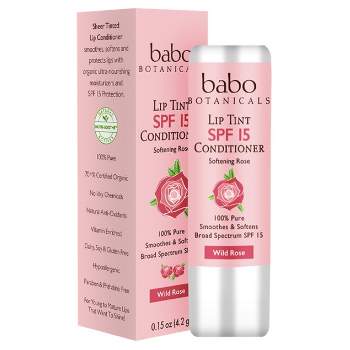 Babo Botanicals Lip Tint Conditioner - Wild Rose - SPF 15 - 0.15oz