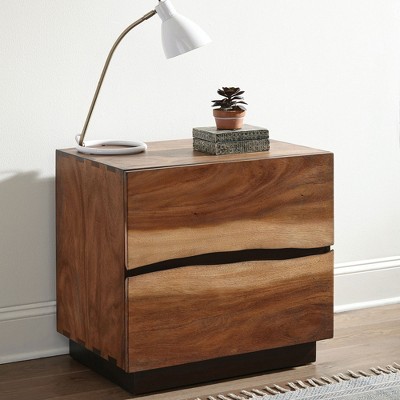 KIGFTSOD 2-drawer Nightstand,Walnut