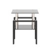 Lyngins Tempered Glass Side Table, Transparent & Frosted Layers, End Table for Living Room, Small Coffee Table, Nightstand with Metal Legs - 3 of 4