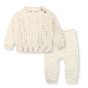 Hope & Henry Layette Baby Long Sleeve Cable Sweater and Legging Set, Infant - 1 of 4
