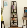 64.25" 5 Tier Lana Corner Ladder Shelf Natural - Buylateral: MDF, Metal Frame, Space-Saving - 2 of 3