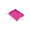 JAM Paper AM Paper Stackable Front Loading Letter Tray Letter Size Pink Plastic 2/Pack (344PIA) - 4 of 4