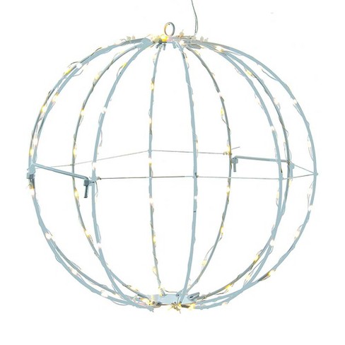 Kurt Adler 12-inch Warm White Led Foldable Metal Sphere : Target