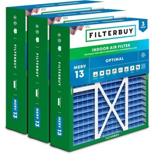 Filterbuy 16x20x5 Air Filter (3-Pack), Pleated MERV 13 Health Defense HVAC AC Furnace Air Filters for Honeywell FC100A1003, Lennox X0592, & More - 1 of 4