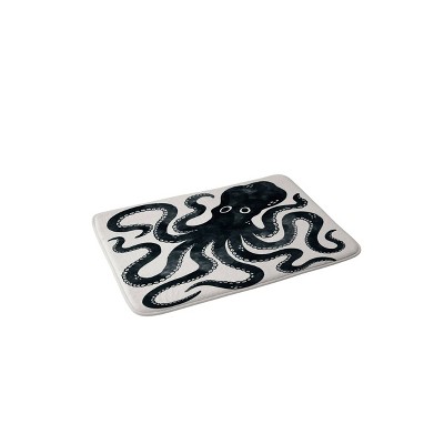 Avenie Minoan Octopus Memory Foam Bath Mat Black - Deny Designs