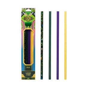 CharCharms 4pk 40oz Water Bottle Straws Wicked Elphaba - 1 of 4