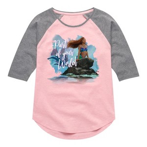 Girls' - Disney - Part Of Your World Shirt Tail Raglan Graphic T-shirt - 1 of 4