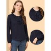 Allegra K Women's 1950s Vintage Ruffle Neck Long Sleeve Dots Chiffon Blouse - 2 of 4