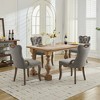APRILSOUL37.80"Velvet Dining Chair with Handmade Tufted Trim, Solid Wood Handles on Top and Sides,Set of 2 - 4 of 4