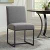 55 Downing Street Myles Grey Fabric and Black Metal Dining Chair - 2 of 4