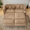 82.7"W 3-in-1 Convertible Sofa Bed with USB Charging, Storage & Cup Holders, Corduroy Sofa Couch Chaise Lounge - ModernLuxe - 3 of 4