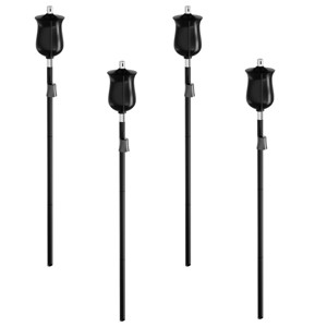 4-Piece Torch Set 45-Inch Adjustable Metal Tiki Torches for Outside with Refillable Canisters for Mosquito Repellent or Oil by Pure Garden (Black) - 1 of 4