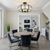 PAKOKULA Modern 17.72 in. 6-Light Black Glam Semi-Flush MountCeiling Light with Hammered Water Glass Shade - 3 of 4