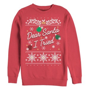 Women's Lost Gods Christmas Dear Santa I Tried Sweatshirt - 1 of 3