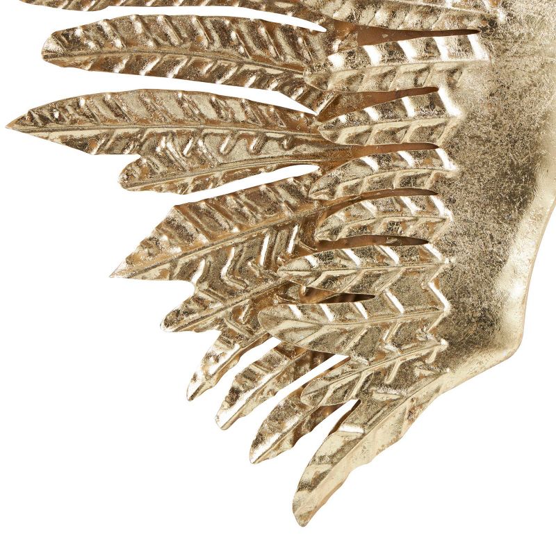 Set of 2 Metal Bird Wing Wall Decors with Textured Metallic Finish Gold - Olivia &#38; May, 5 of 6