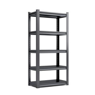 Syemin Utility Storage Shelves 5 Tier Metal Shelves Storage Garage Shelving, Heavy Duty Shelves, Adjustable Garage Shelf, Black, 35.4"*15.7"*72"